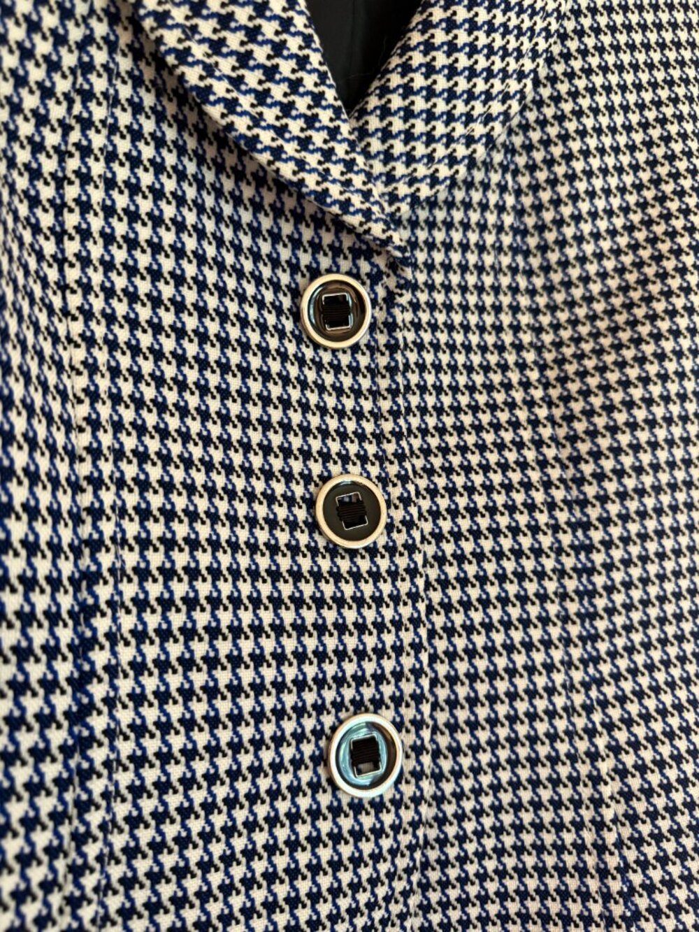 Tahari ASL Houndstooth Cropped Blazer Mod Retro 90s Preppy Old Money Academia - Picture 3 of 10